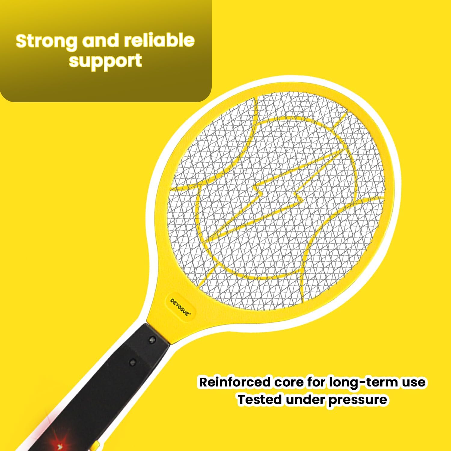 Electric Fly Swatter - Weight Like Apple - 2AA Battery Powered (not incl.) - 3-Layer Protection Grid Bug Zapper Racket for Home Bedroom Kitchen Office Backyard Patio Indoor Outdoor